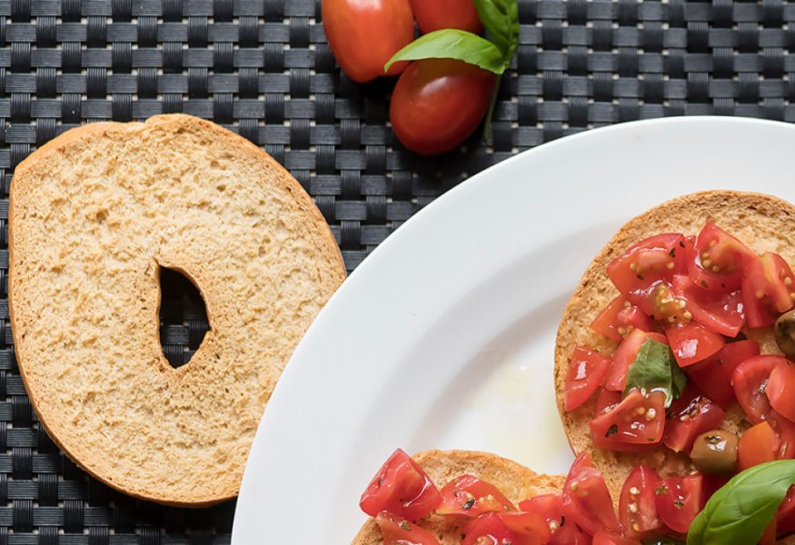 Puglia friselle rusk bread with tomatoes