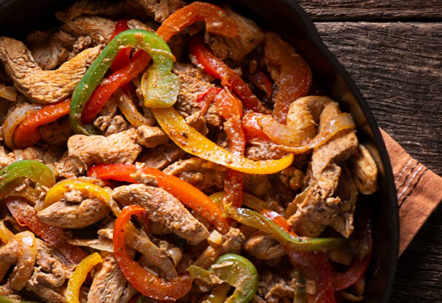 Chicken with sweet peppers and turmeric