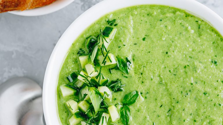 Courgette and basil soup
